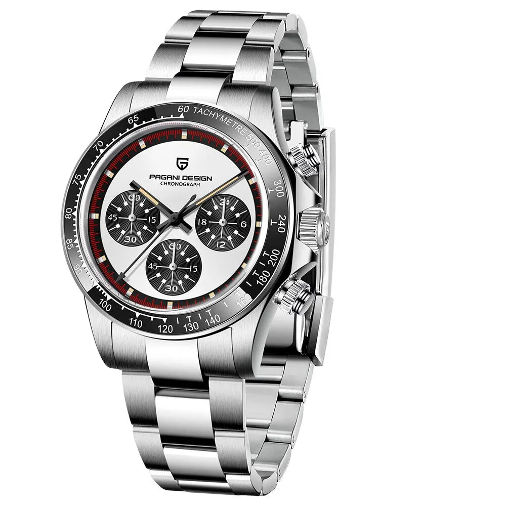 2026  New Men Quartz Wristwatch Fashion Ceramic Bezel Chronograph Stopwatch Waterproof 100M Stainless Watch for Men