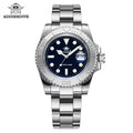 Men'S Quartz Watch 200M Waterproof Ceramic Bezel Steel Watch Magnifying Mirror Glass BGW9 Blue Luminous Diving Watch