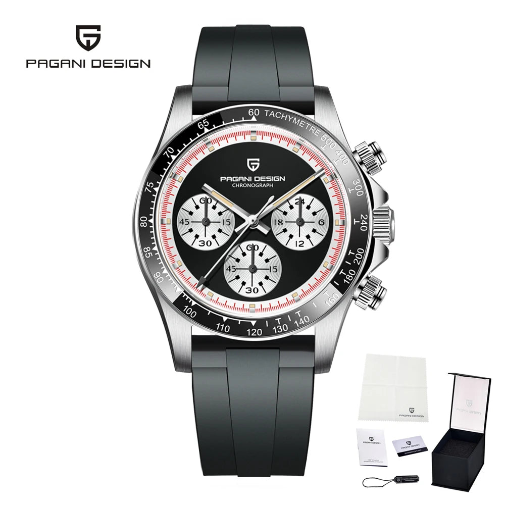 2026  New Men Quartz Wristwatch Fashion Ceramic Bezel Chronograph Stopwatch Waterproof 100M Stainless Watch for Men
