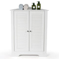 Eckschrank Mit Lamellentür & Höhenverstellbarem Regal Platzsparend Badezimmerschrank Weiß
