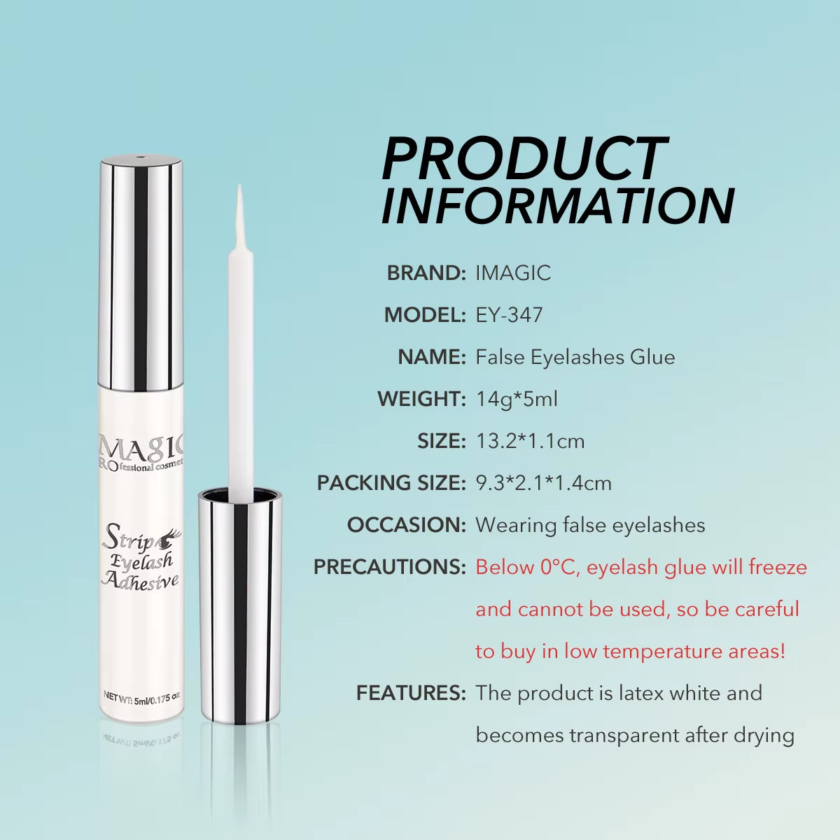 5Ml False Eyelash Extension Glue Waterproof Fast Dry Long Lasting Strong No Irritation Transparent Eyelash Primer Tools