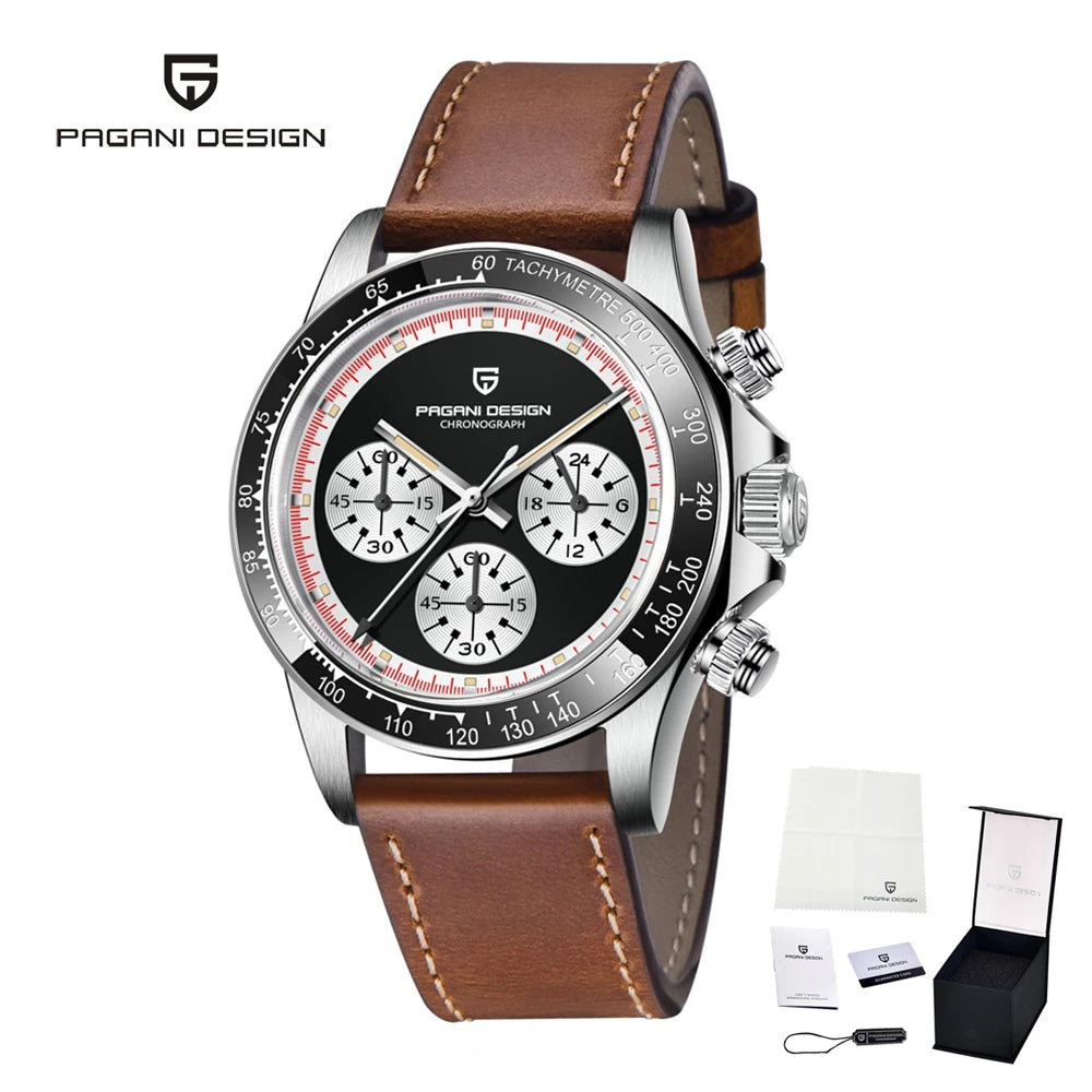 2026  New Men Quartz Wristwatch Fashion Ceramic Bezel Chronograph Stopwatch Waterproof 100M Stainless Watch for Men