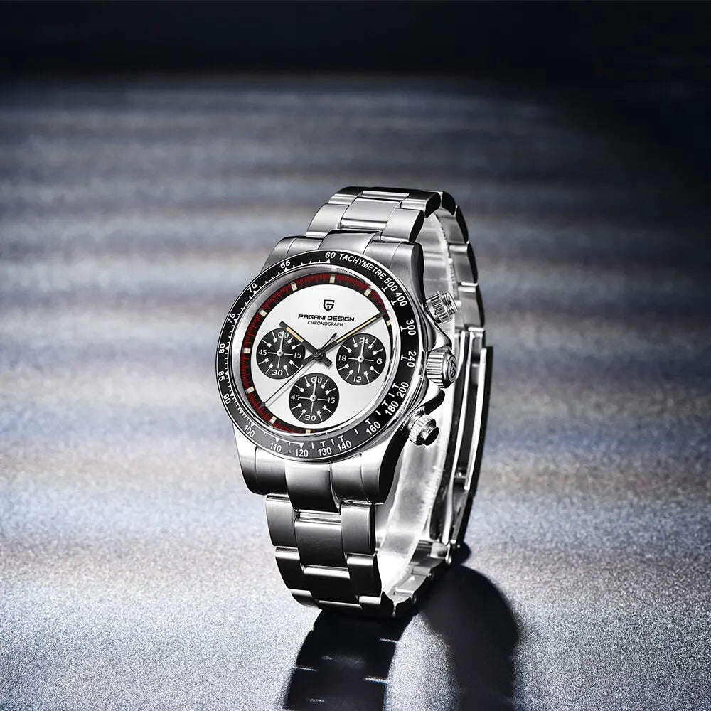2026  New Men Quartz Wristwatch Fashion Ceramic Bezel Chronograph Stopwatch Waterproof 100M Stainless Watch for Men