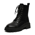 Thin Side Zip Platform Thick Heel British Fan Boots for Women