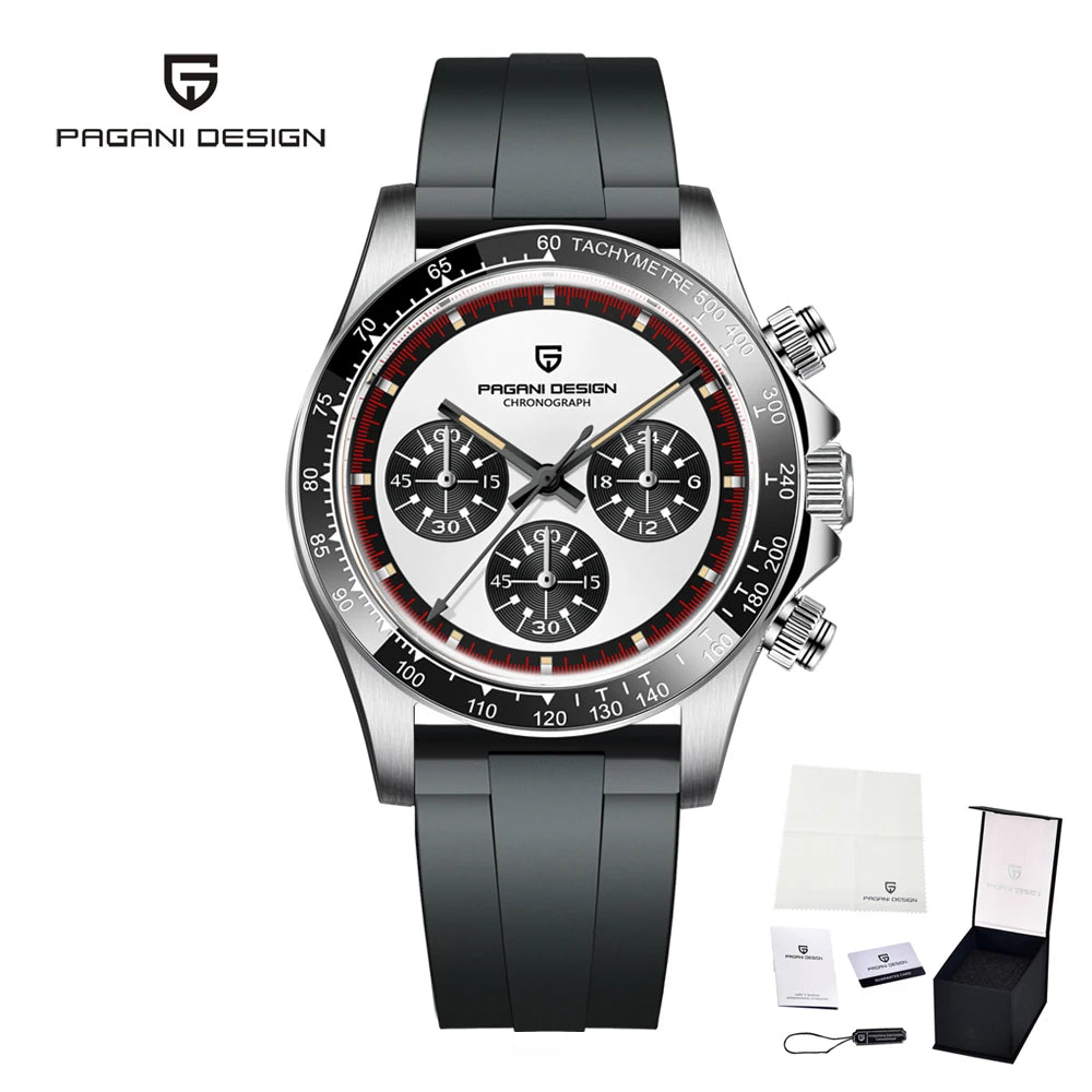 2026  New Men Quartz Wristwatch Fashion Ceramic Bezel Chronograph Stopwatch Waterproof 100M Stainless Watch for Men