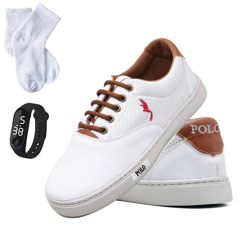 Children's Combo Men's Sneakers Synthetic School Casual With Digital Watch and Half 27 to 36
