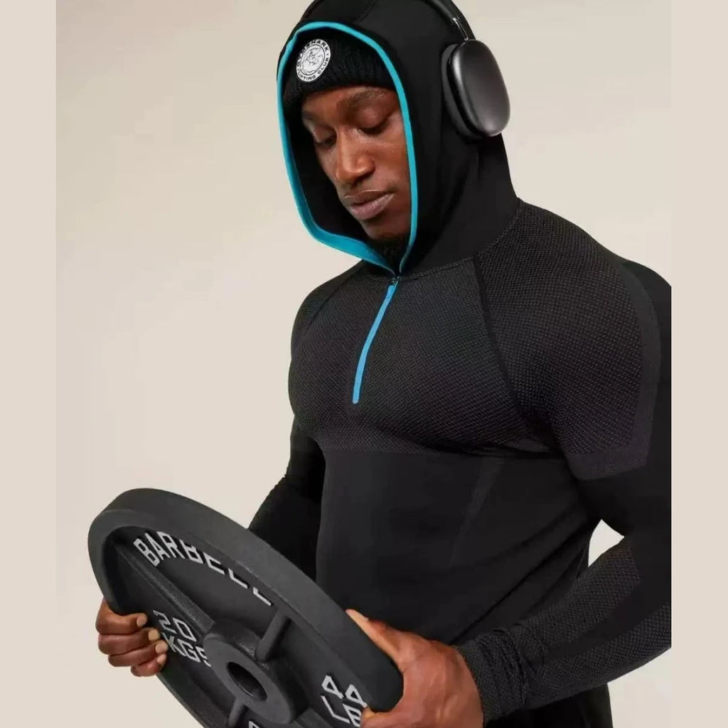 SHARK GYM Hooded Fitness Shirt