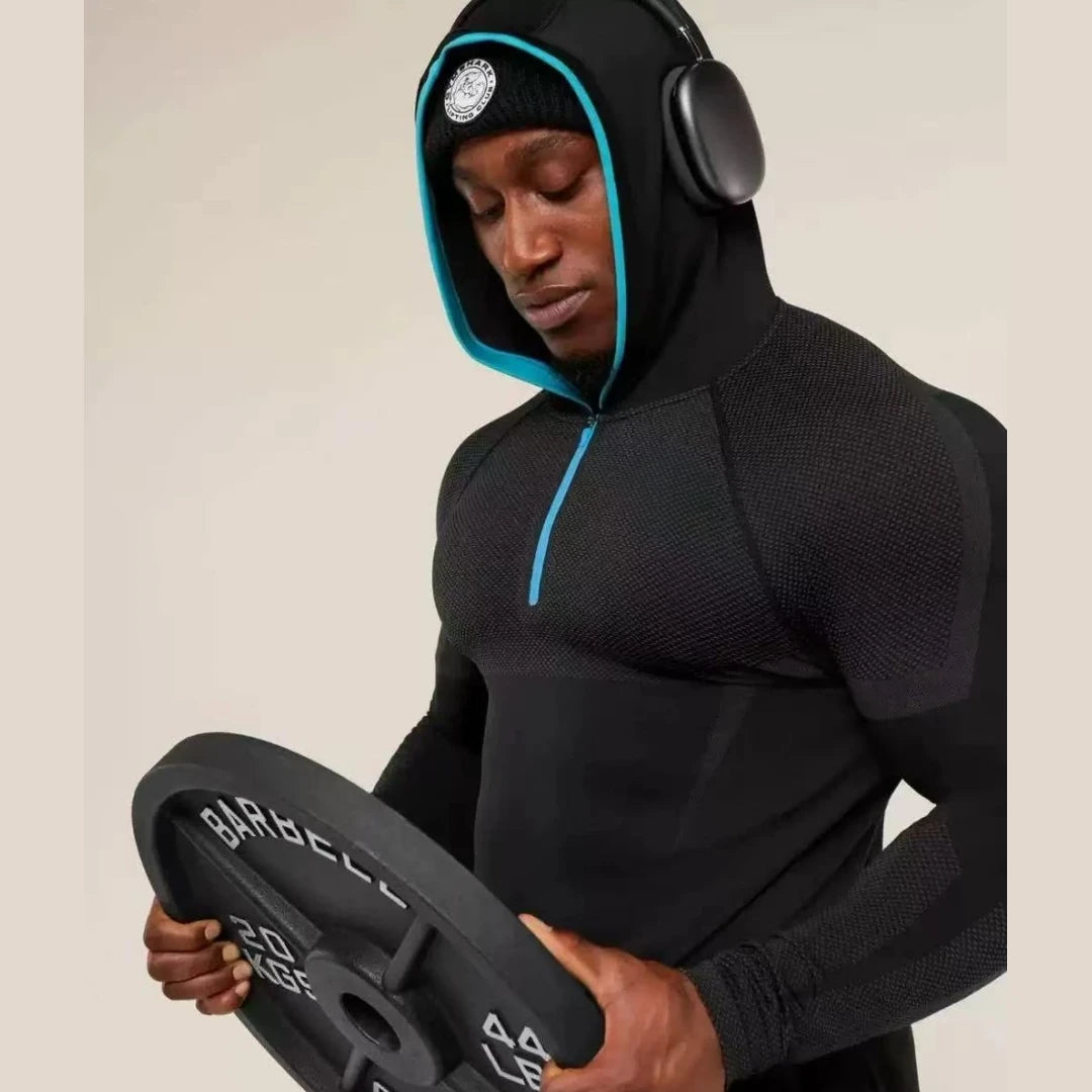 SHARK GYM Hooded Fitness Shirt