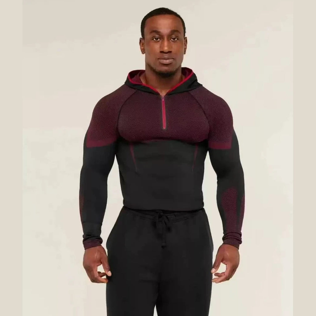 SHARK GYM Hooded Fitness Shirt