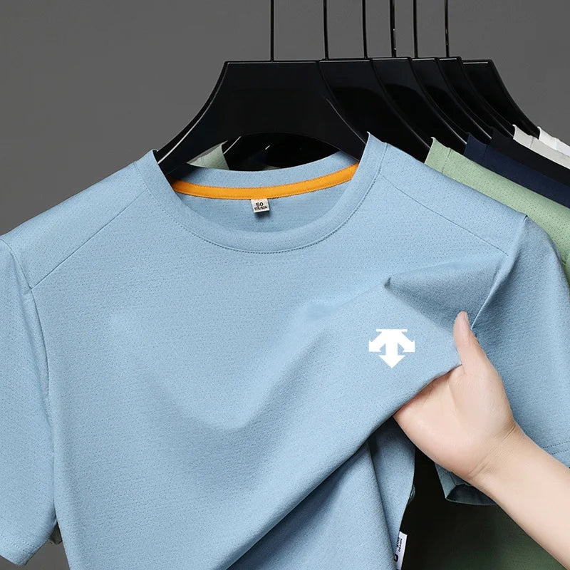 High End Brand Men's O-Neck Short Sleeve Summer New Exquisite Print Breathable T-Shirt Casual Fashion Sports Menswear Clothing