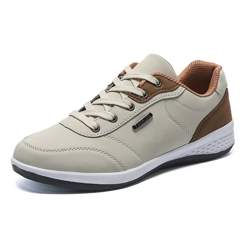 YRZL Man Shoes Spring Autumn Waterproof Walking Sneakers Leisure Male Leather Sports Shoes Non-Slip Footwear Tennis for Men