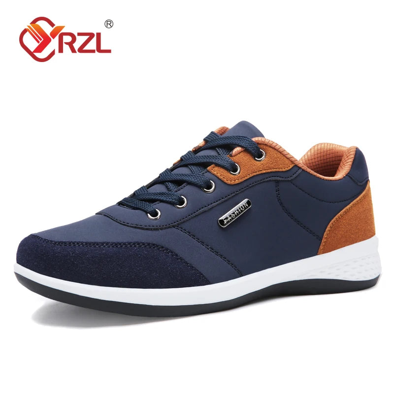 YRZL Man Shoes Spring Autumn Waterproof Walking Sneakers Leisure Male Leather Sports Shoes Non-Slip Footwear Tennis for Men