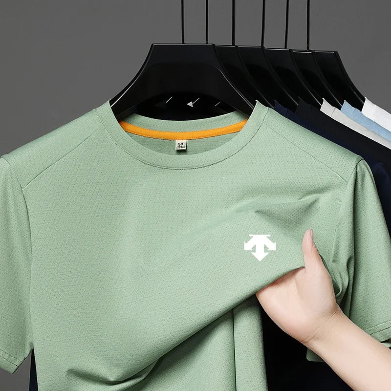 High End Brand Men's O-Neck Short Sleeve Summer New Exquisite Print Breathable T-Shirt Casual Fashion Sports Menswear Clothing