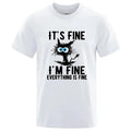 Funny Cool Cat Print T-Shirt