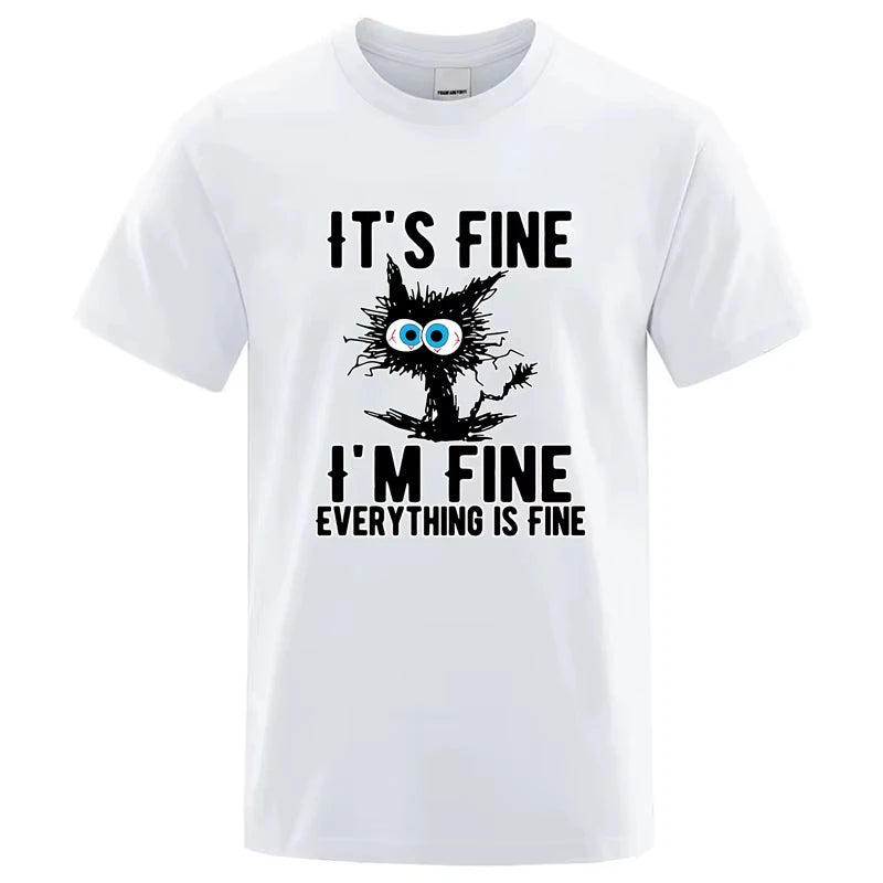 Funny Cool Cat Print T-Shirt