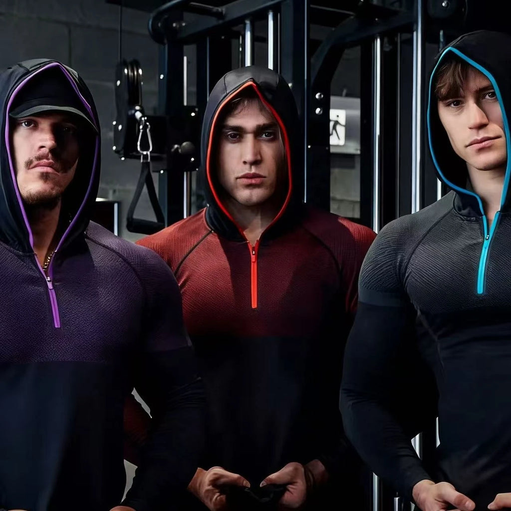 SHARK GYM Hooded Fitness Shirt
