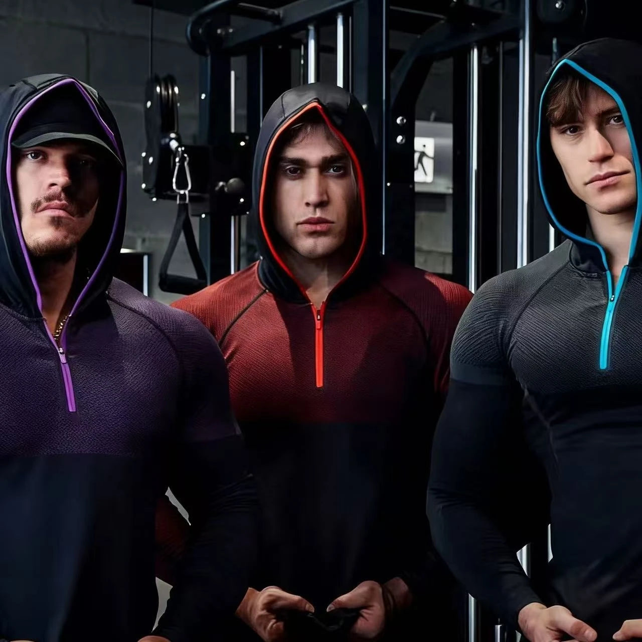 SHARK GYM Hooded Fitness Shirt