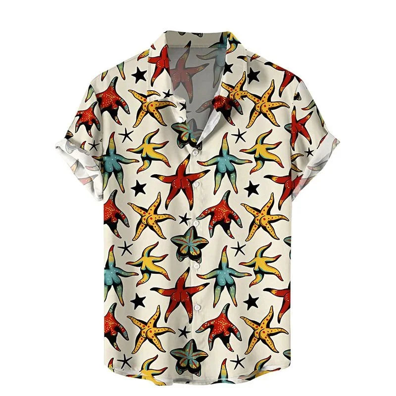 2026 New 3D Style Mushroom Printed Shirts For Men Fashion Cool Shirts Anime Mens Hawaiian Short Shirts Clothes Loose Tops