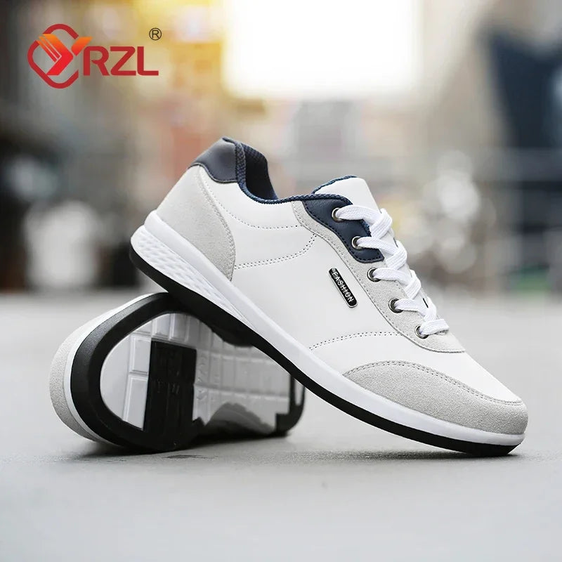 YRZL Man Shoes Spring Autumn Waterproof Walking Sneakers Leisure Male Leather Sports Shoes Non-Slip Footwear Tennis for Men