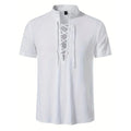 Men's Retro V-Neck Linen Shirt