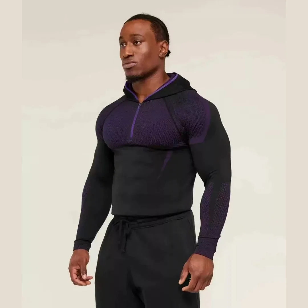 SHARK GYM Hooded Fitness Shirt