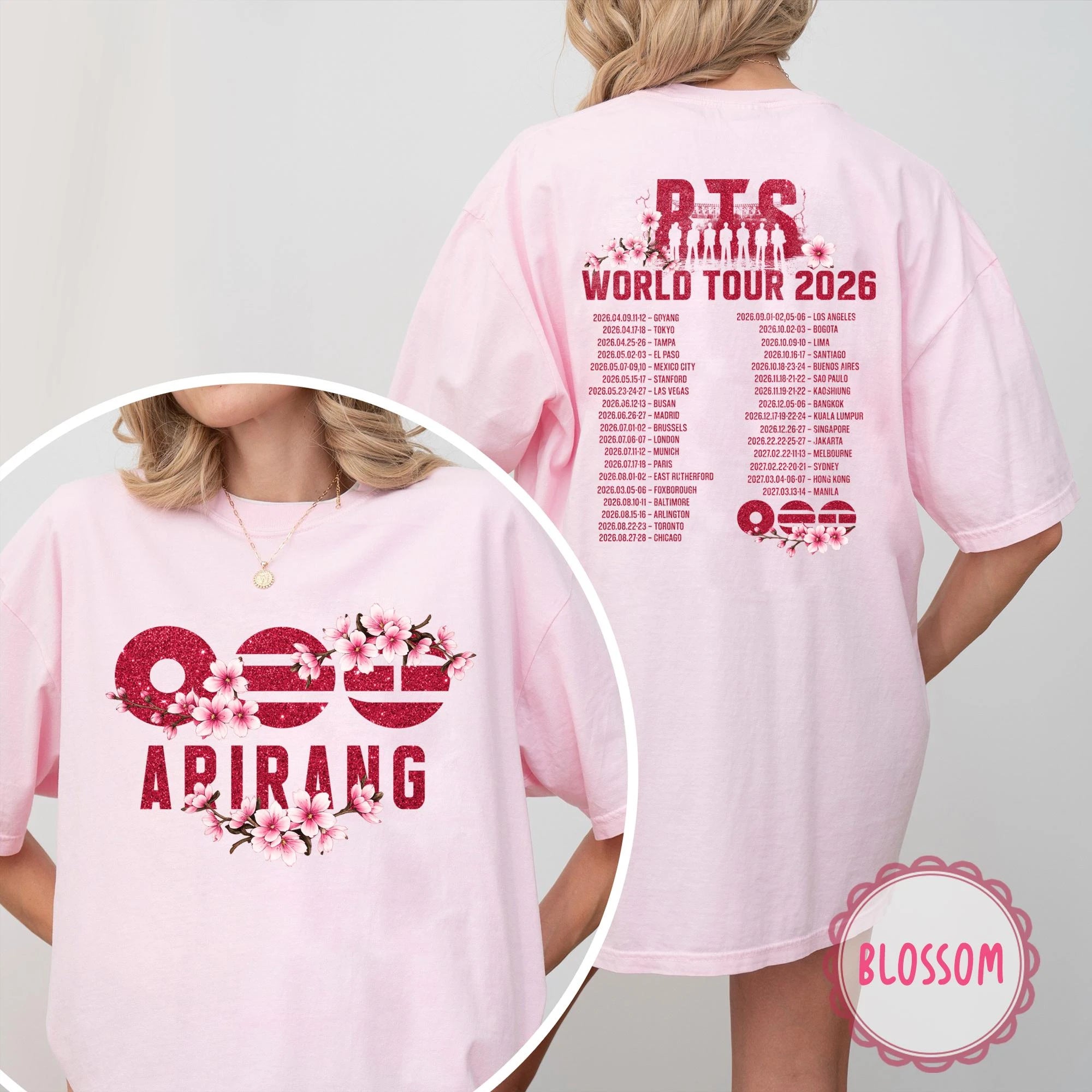 BTS Arirang World Tour 2026 Unisex Shirt Kpop Korean Style Summer New 100%Cotton Men's Women's Y2k Streetwear Tshirt Fan Gift