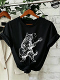 Drummer Cat Graphic T-Shirt