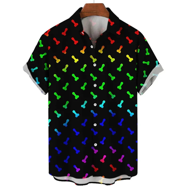 2026 New 3D Style Mushroom Printed Shirts For Men Fashion Cool Shirts Anime Mens Hawaiian Short Shirts Clothes Loose Tops