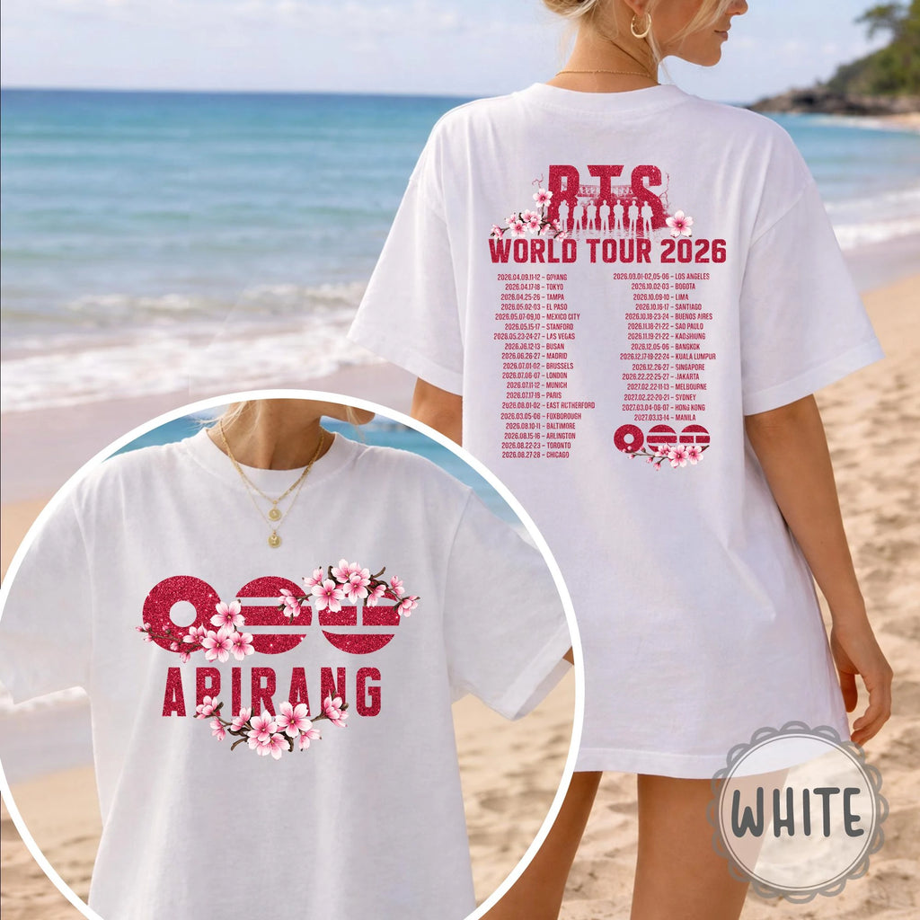 BTS Arirang World Tour 2026 Unisex Shirt Kpop Korean Style Summer New 100%Cotton Men's Women's Y2k Streetwear Tshirt Fan Gift