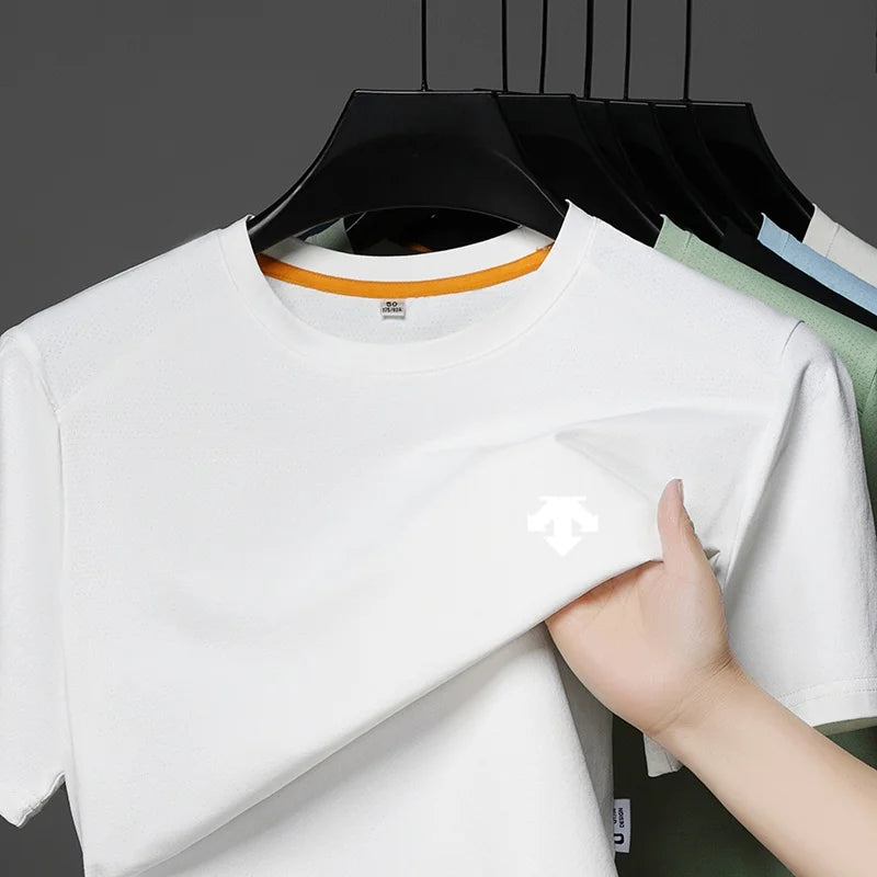 High End Brand Men's O-Neck Short Sleeve Summer New Exquisite Print Breathable T-Shirt Casual Fashion Sports Menswear Clothing