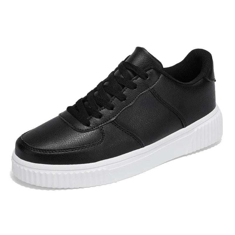 Designer Leather Men Shoes Trend White light Casual Sneakers Male Outdoor Non-slip Walking Teenager Vulcanized Footwear