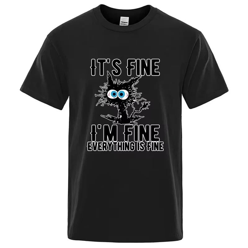 Funny Cool Cat Print T-Shirt