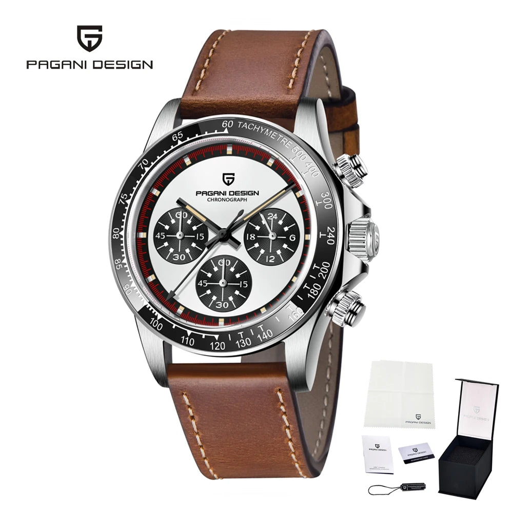 2026  New Men Quartz Wristwatch Fashion Ceramic Bezel Chronograph Stopwatch Waterproof 100M Stainless Watch for Men