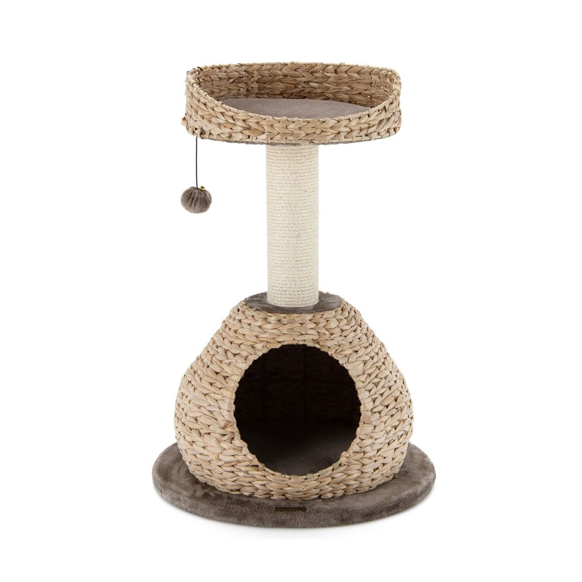 Klein Katzenbaum Mit Höhle & Natürlichem Sisal & Handgefertigter Korb Φ 48 X 70,5 Cm