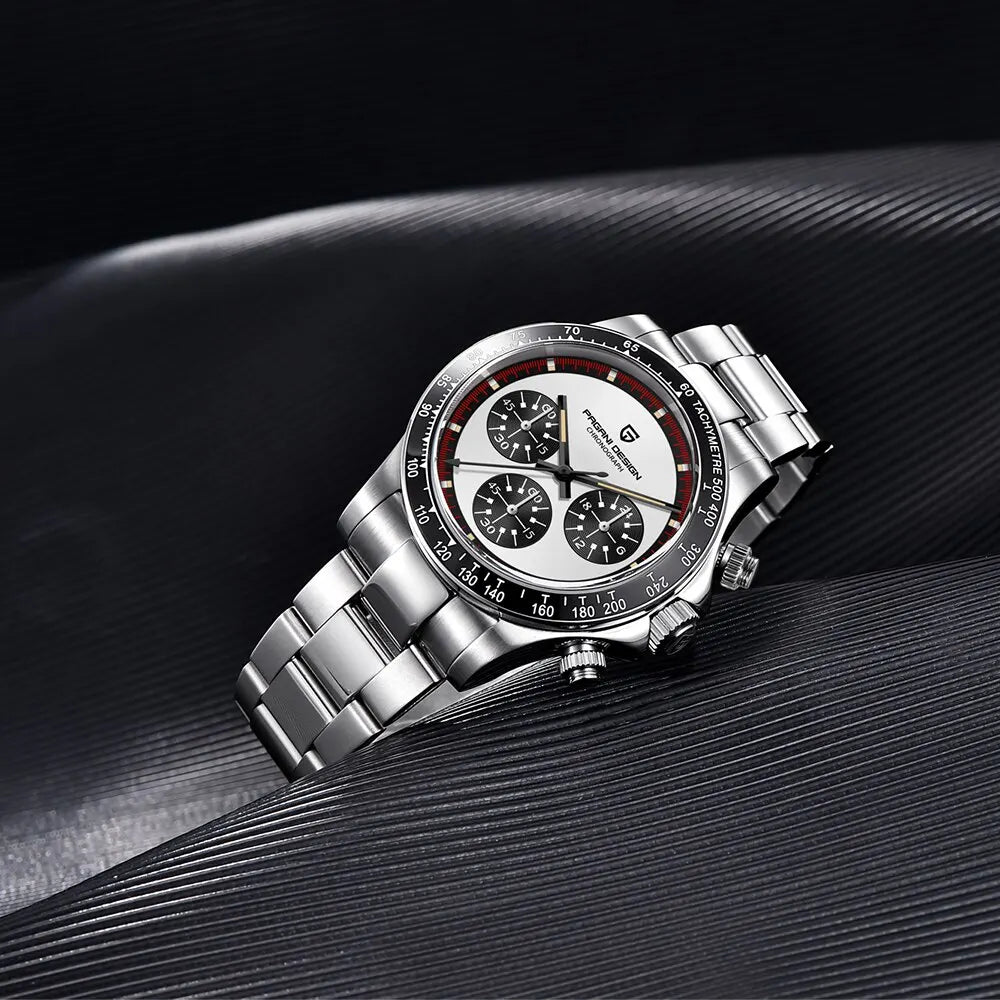 2026  New Men Quartz Wristwatch Fashion Ceramic Bezel Chronograph Stopwatch Waterproof 100M Stainless Watch for Men