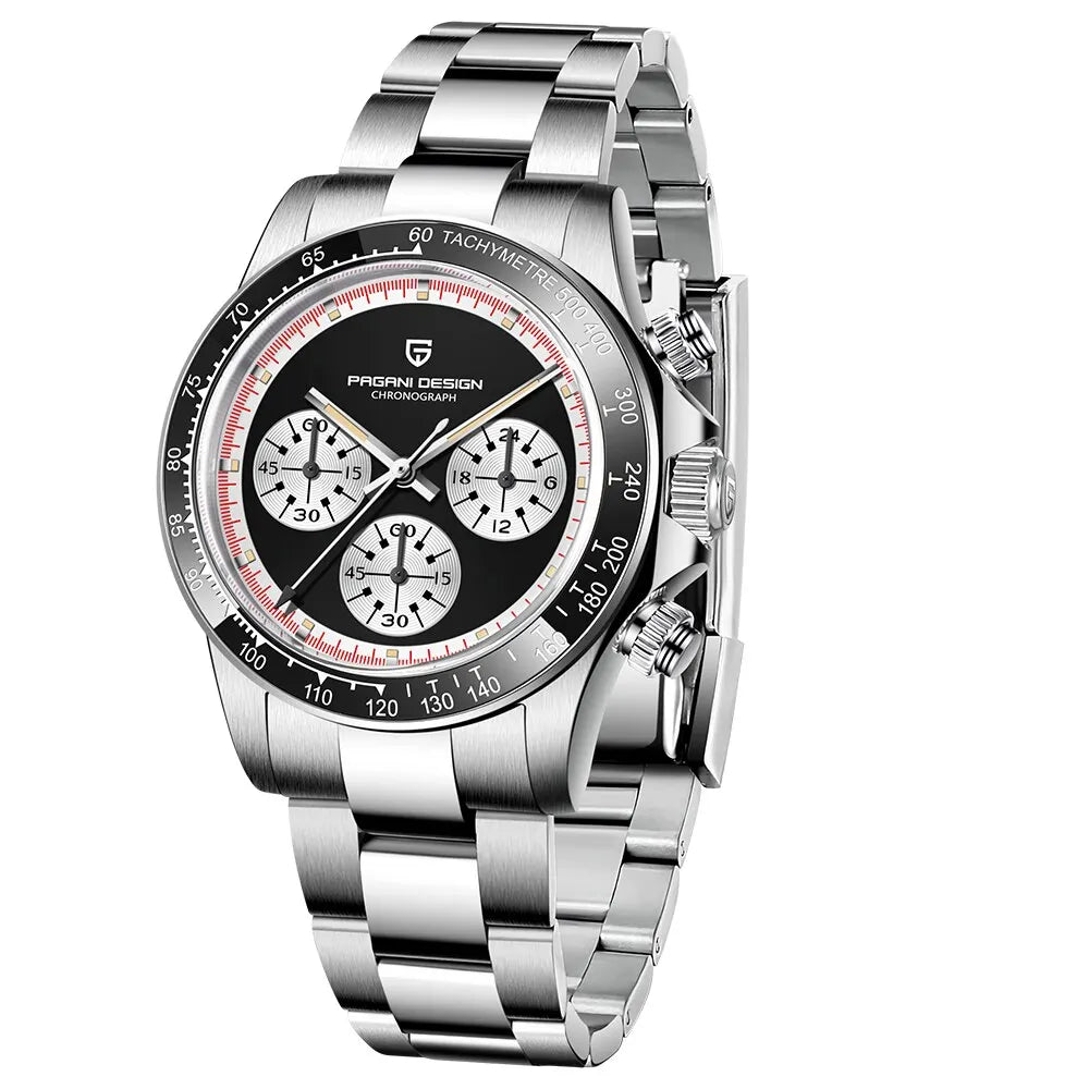 2026  New Men Quartz Wristwatch Fashion Ceramic Bezel Chronograph Stopwatch Waterproof 100M Stainless Watch for Men